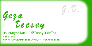 geza decsey business card